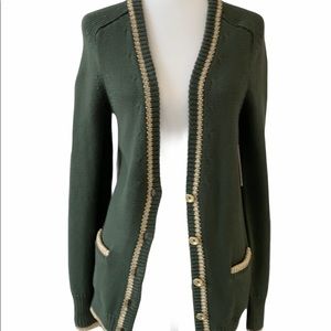 NWT Juicy Couture Green Button Down Sweater size M